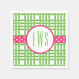 Guardanapo De Papel Bambu & Grosgrain Partido Monograma Napkins