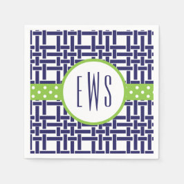 Guardanapo De Papel Bambu & Grosgrain Partido Monograma Napkins