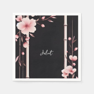 Guardanapo De Papel Bambu Rosa Sakura Flor de Cerejeira Chá de Noiva