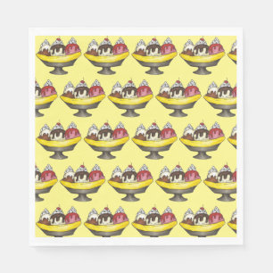 Guardanapo De Papel Banana Sundae Scoop Sundae Compro Dessert