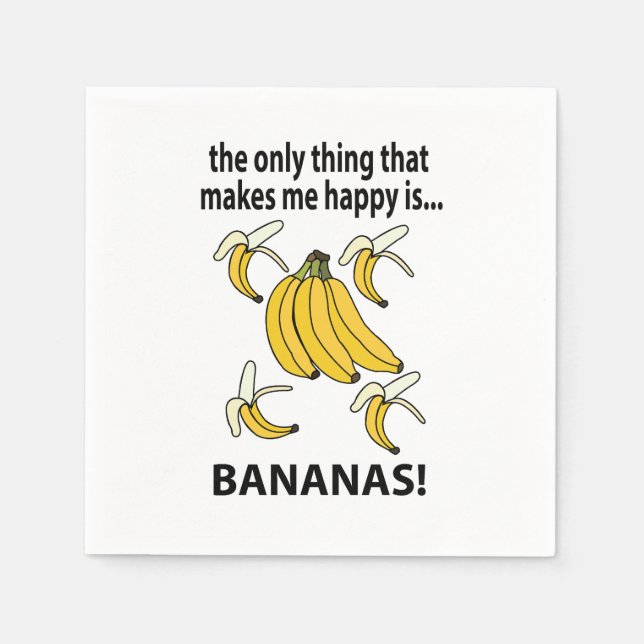 Guardanapo De Papel Bananas, Fruta, Bananas Engraçadas (Frente)