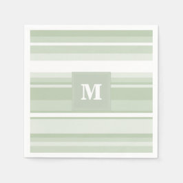 Guardanapo De Papel Banda verde pálida monograma