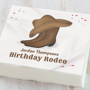 Guardanapo De Papel Bandana Vermelha Simples, Rodeio Cowboy Borrão Bas