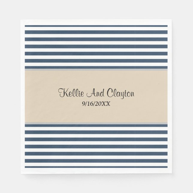 Guardanapo De Papel Bandas Azuis Clássicas Napkins (Frente)