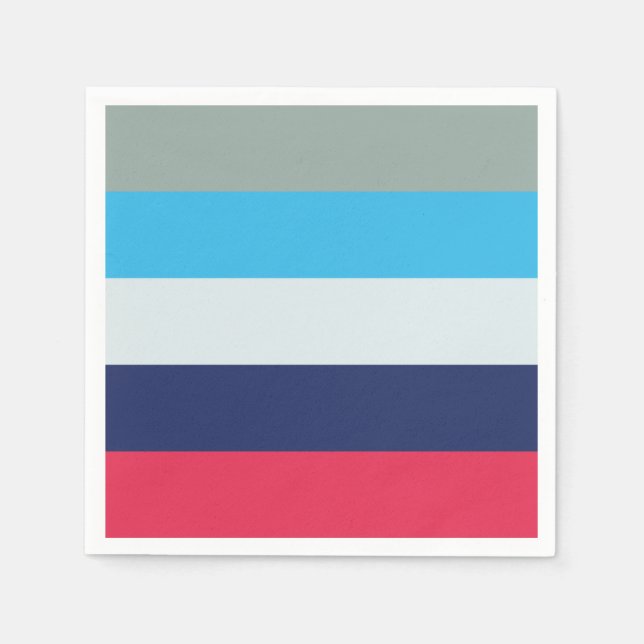 Guardanapo De Papel Bandas De Azul E Borgonha (Frente)