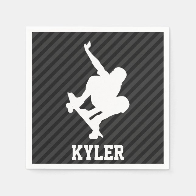 Guardanapo De Papel Bandas de Cinzas Pretas e Escuras (Frente)