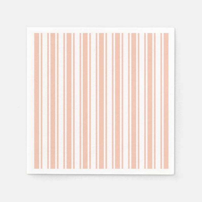 Guardanapo De Papel Bandas de pêssego e doces brancos (Frente)