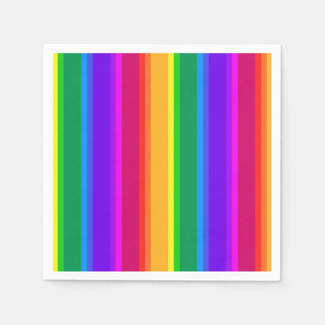 Guardanapo De Papel Bandas irregulares do arco-íris (Frente)