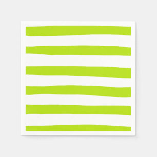 Guardanapo De Papel Bandas irregulares em Verde limão e branco