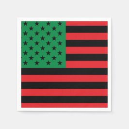 Guardanapo De Papel Bandeira Afro-Americana Vermelha Preta e Verde