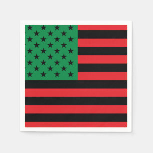 Guardanapo De Papel Bandeira Afro-Americana Vermelha Preta e Verde