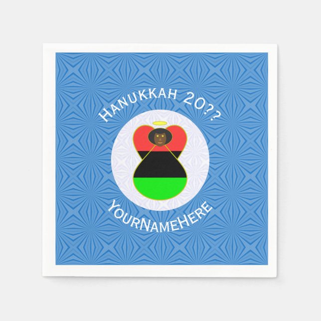 Guardanapo De Papel Bandeira Afro-Diáspora Angel Hanukkah Personalizad (Frente)