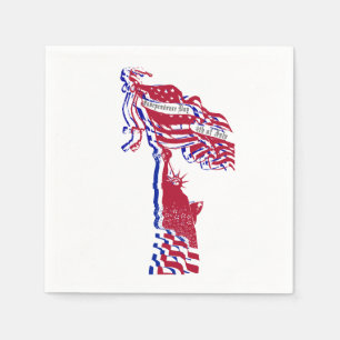 Guardanapo De Papel Bandeira americana da estátua da liberdade e seu