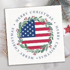 Guardanapo De Papel Bandeira Americana de Natal Patriótica