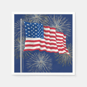 Guardanapo De Papel Bandeira Americana Fogueira de 4 de Julho