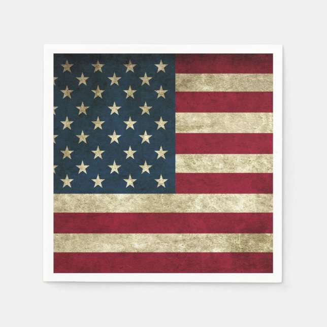 Guardanapo De Papel Bandeira Americana Grunge (Frente)