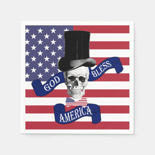 Guardanapo De Papel Bandeira Americana Patriótica (Frente)