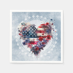 Guardanapo De Papel bandeira americana patriótica dia da independência