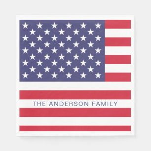 Guardanapo De Papel Bandeira Americana Personalizada Patriótica EUA