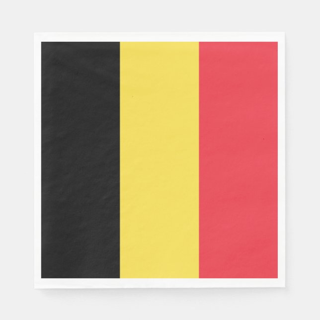 Guardanapo De Papel Bandeira belga (Frente)