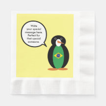 Bandeira Brasileira Falando Sra. Penguin Personali