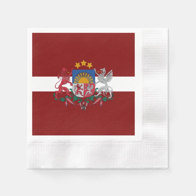Guardanapo De Papel Bandeira-casaco de armas da Letónia (Frente)