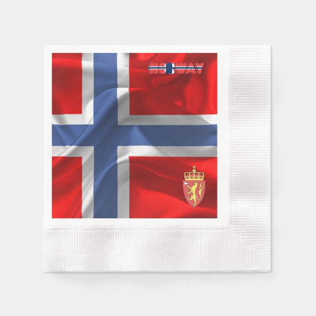 Guardanapo De Papel Bandeira-casaco de armas da Noruega (Frente)