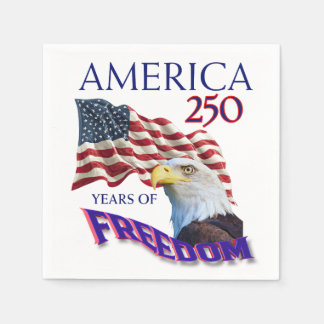 Guardanapo De Papel Bandeira da América 250 Anos de Liberdade com Águi
