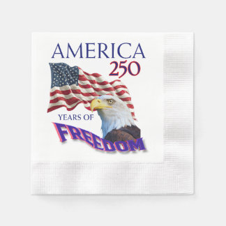 Guardanapo De Papel Bandeira da América 250 Anos de Liberdade com Águi