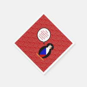 Guardanapo De Papel Bandeira da Chéquia Feriado Ms. Penguin Falando