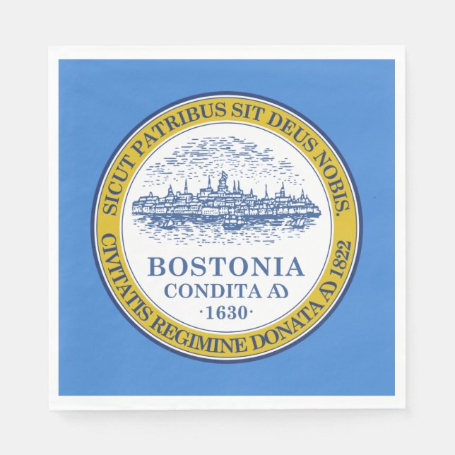 Guardanapo De Papel Bandeira da Cidade de Boston (Massachusetts) (Frente)