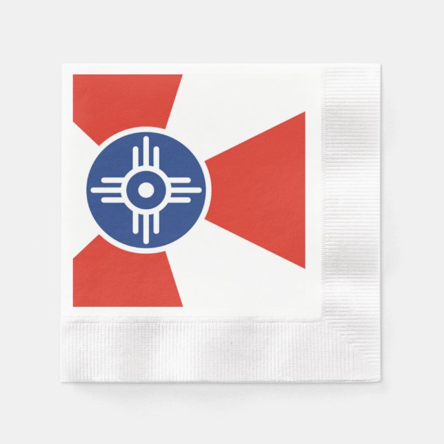 Guardanapo De Papel Bandeira da cidade de Wichita (Frente)