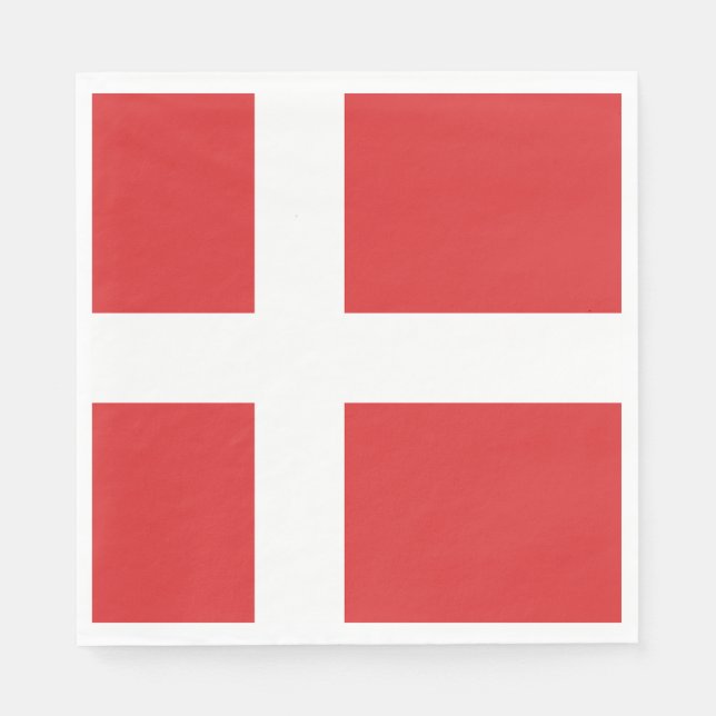 Guardanapo De Papel Bandeira da Dinamarca (Frente)