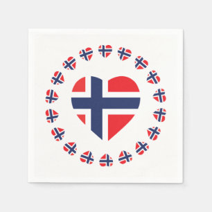 GUARDANAPO DE PAPEL BANDEIRA DA FORMA DO CORAÇÃO DE NORUEGA