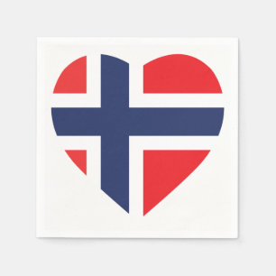GUARDANAPO DE PAPEL BANDEIRA DA FORMA DO CORAÇÃO DE NORUEGA