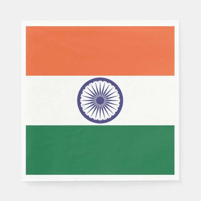 Guardanapo De Papel Bandeira da Índia (Frente)