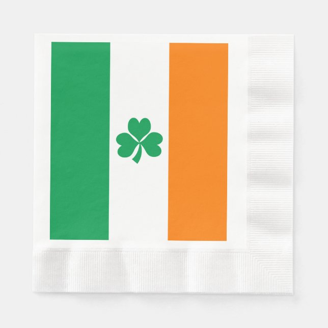 Guardanapo De Papel Bandeira da Irlanda Shamrock (Frente)