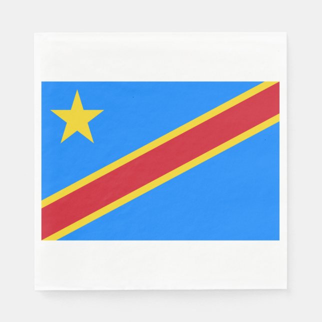 Guardanapo De Papel Bandeira da RDC (República Democrática do Congo) (Frente)
