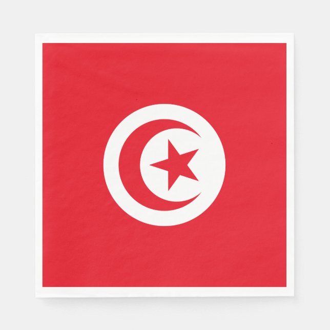 Guardanapo De Papel Bandeira da Tunísia (Frente)