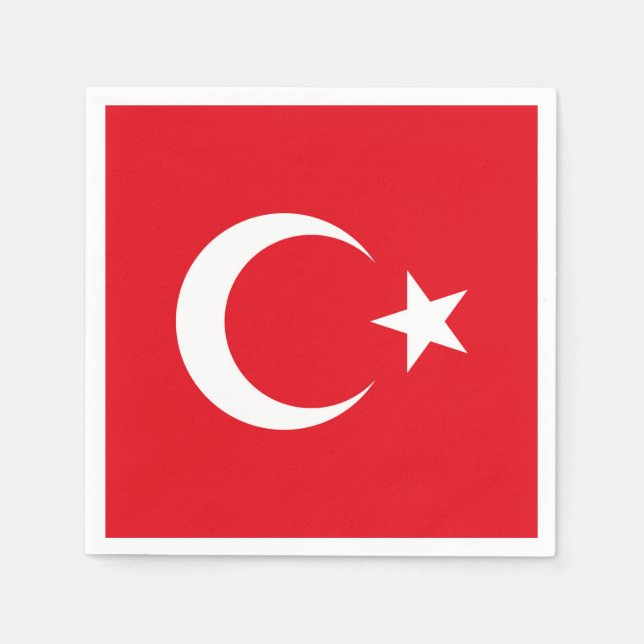 Guardanapo De Papel Bandeira da Turquia (Frente)