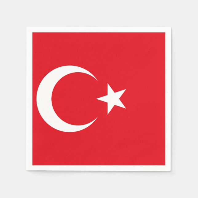 Guardanapo De Papel Bandeira da Turquia (Frente)