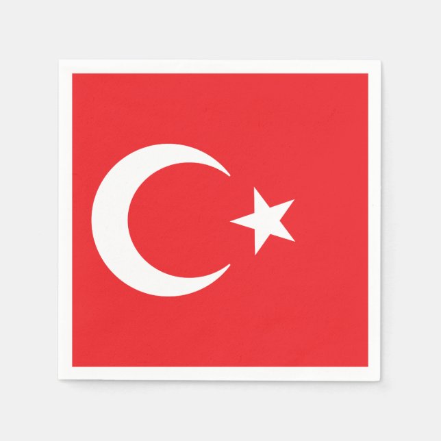 Guardanapo De Papel Bandeira da Turquia (Frente)