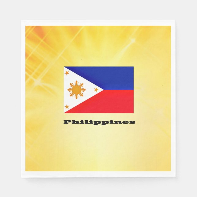 Guardanapo De Papel Bandeira das Filipinas, arquipélago (Frente)