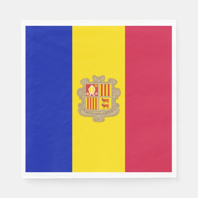 Guardanapo De Papel Bandeira de Andorra (Frente)
