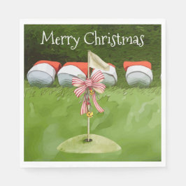 Guardanapo De Papel Bandeira de golfe Natal com muito golfista de bola