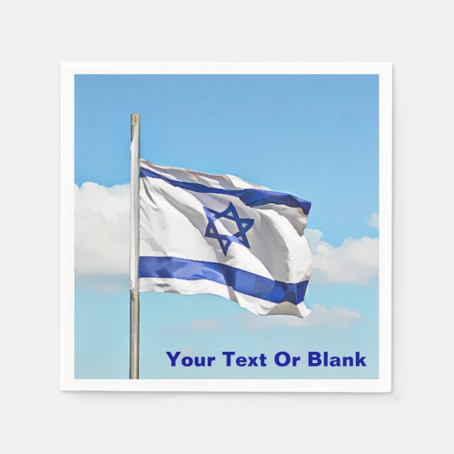 Guardanapo De Papel Bandeira De Israel (Frente)
