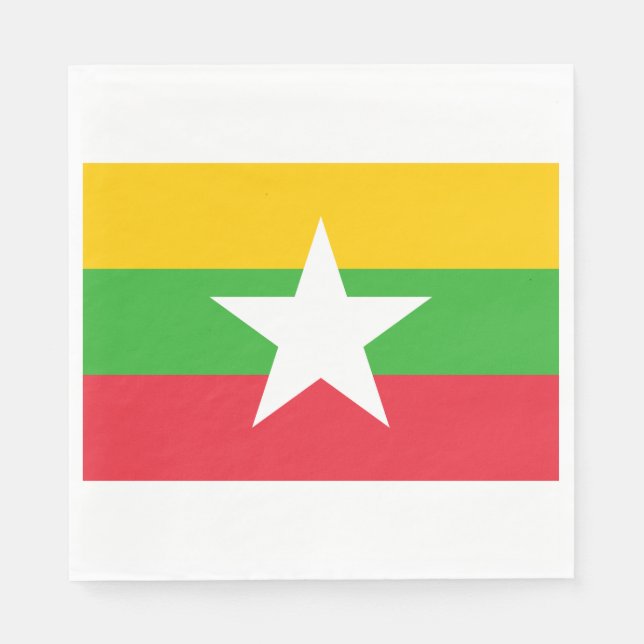 Guardanapo De Papel Bandeira de Mianmar (Birmânia) (Frente)