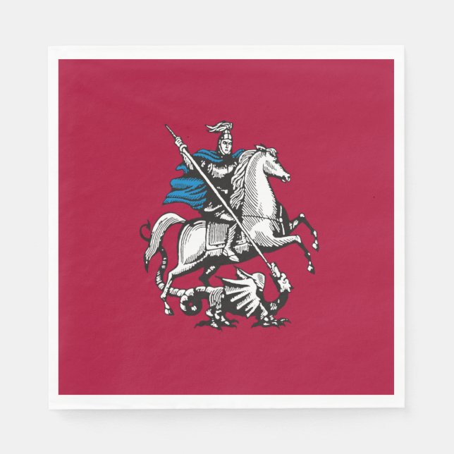 Guardanapo De Papel Bandeira de Moscou (capital russa) (Frente)