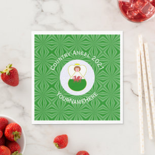 Guardanapo De Papel Bandeira de Natal Personalizada Anjo Galês