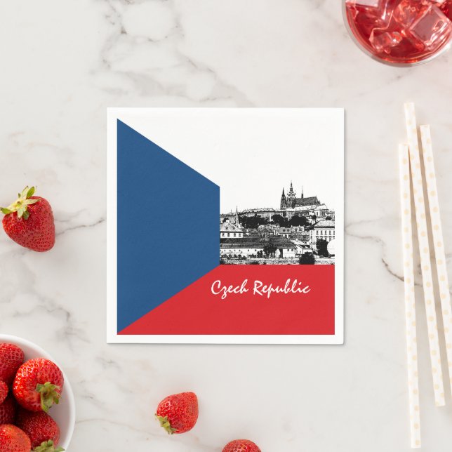 Guardanapo De Papel Bandeira de Praga e República Checa - histórica Ch (Insitu)